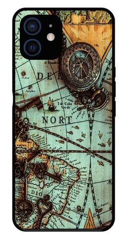 Map Design Metal Mobile Case for iPhone 12 Mini