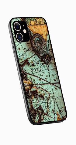 Map Design Metal Mobile Case for iPhone 11  (Design No -54)