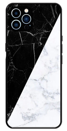 Black White Marble Design Metal Mobile Case for iPhone 13 Pro Max