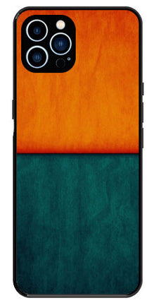 Orange Green Pattern Metal Mobile Case for iPhone 13 Pro Max