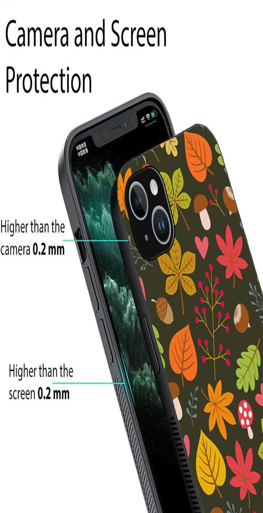 Leaves Design Metal Mobile Case for iPhone 13