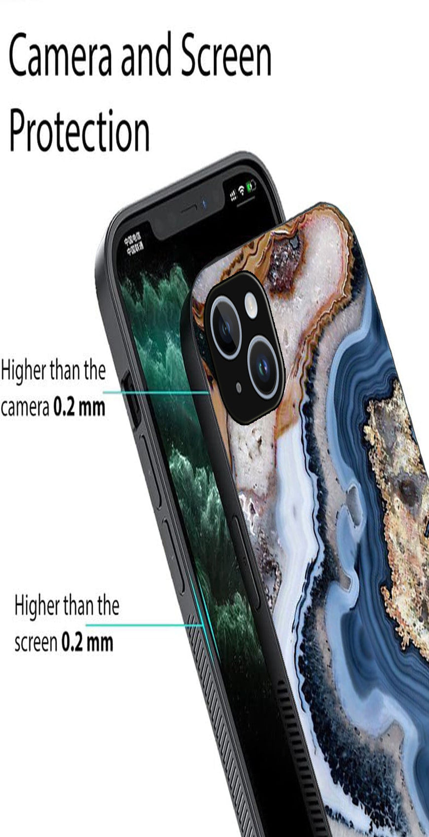 Marble Design Metal Mobile Case for iPhone 13