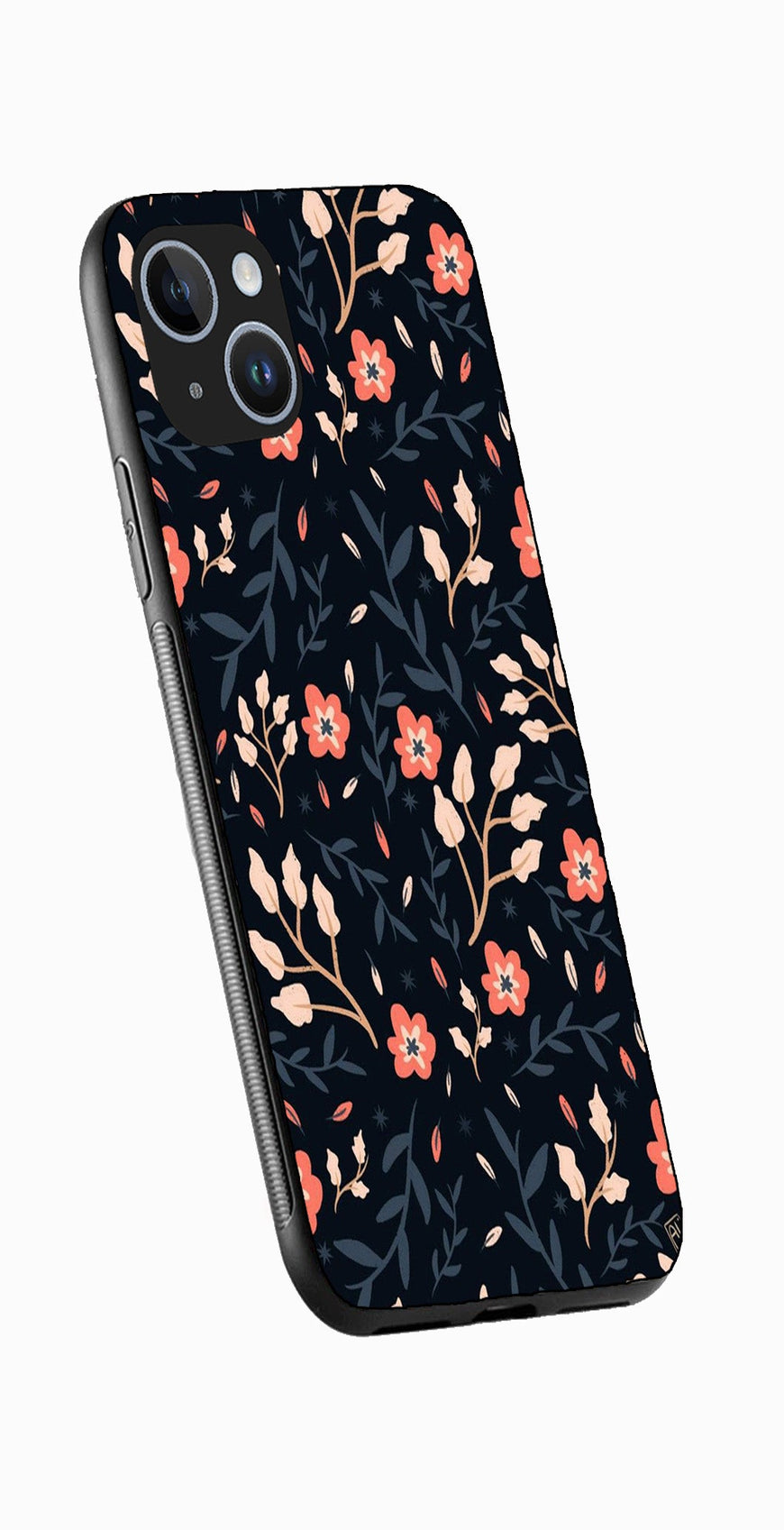 Floral Pattern Metal Mobile Case for iPhone 13  (Design No -10)