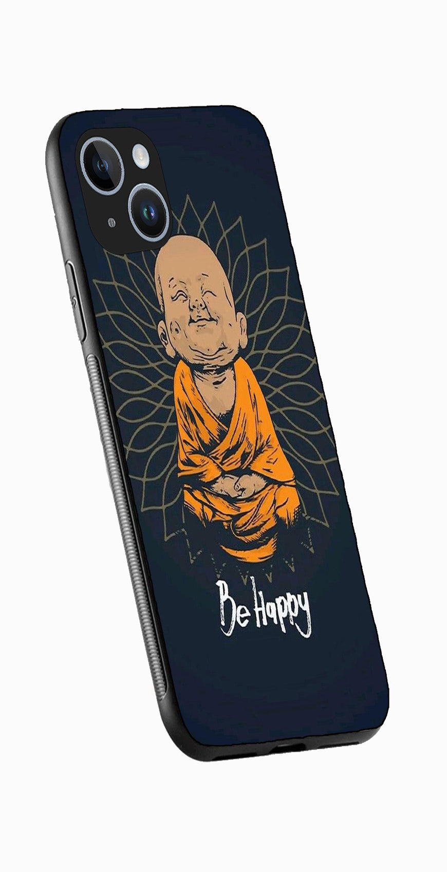 Be Happy Metal Mobile Case for iPhone 13  (Design No -27)