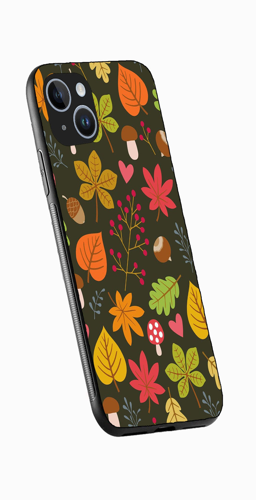 Leaves Design Metal Mobile Case for iPhone 13  (Design No -51)