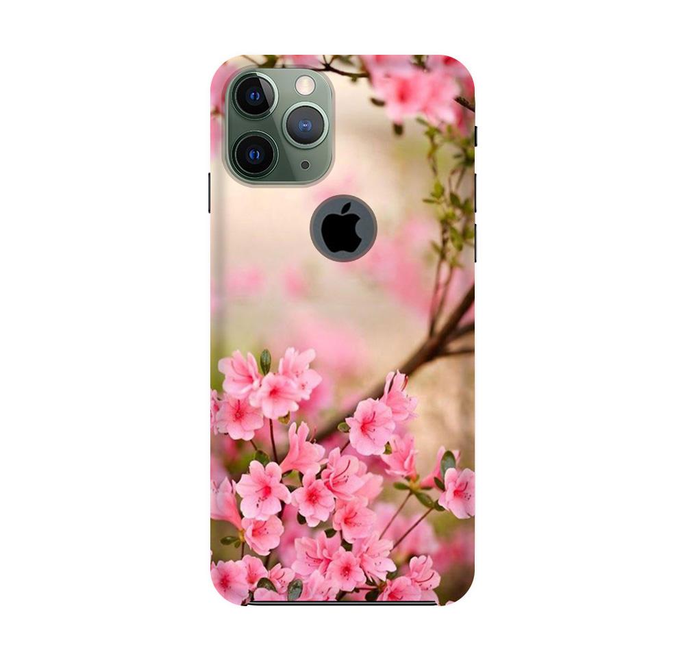 Pink flowers Case for iPhone 11 Pro Max logo cut