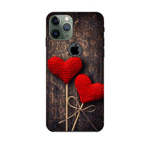 Red Hearts Mobile Back Case for iPhone 11 Pro Max logo cut (Design - 80)