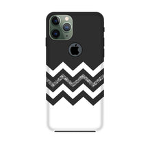 Black white Pattern2Mobile Back Case for iPhone 11 Pro Max logo cut (Design - 83)