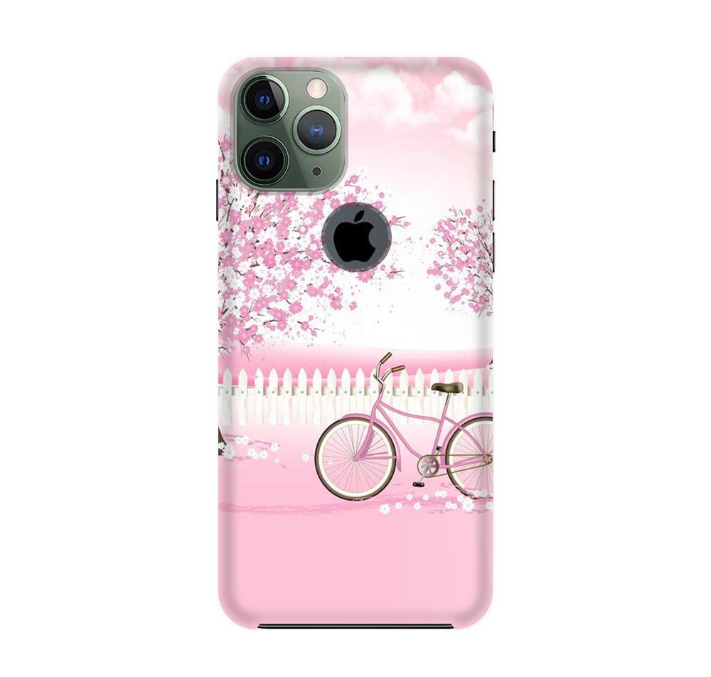 Pink Flowers Cycle Case for iPhone 11 Pro Max logo cut(Design - 102)