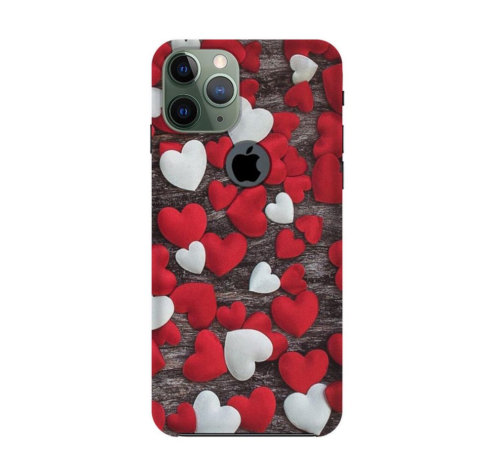 Red White Hearts Case for iPhone 11 Pro Max logo cut(Design - 105)