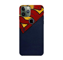 Superman Superhero Mobile Back Case for iPhone 11 Pro Max logo cut  (Design - 125)