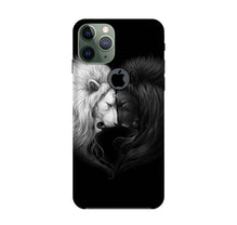 Dark White Lion Mobile Back Case for iPhone 11 Pro Max logo cut  (Design - 140)