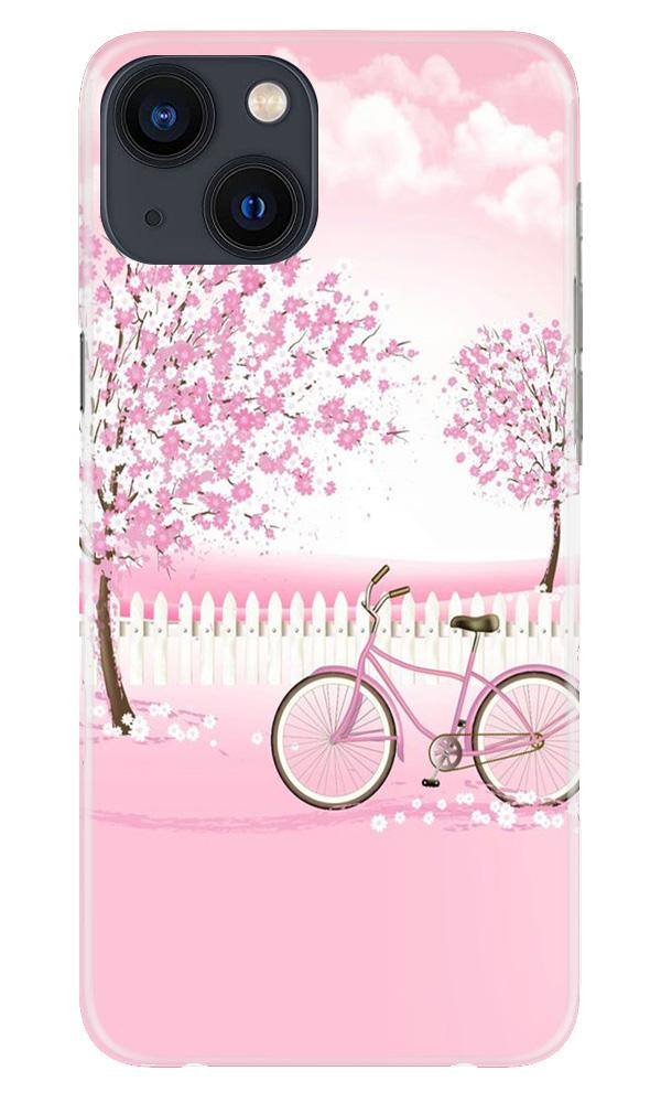 Pink Flowers Cycle Case for iPhone 13  (Design - 102)