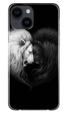 Dark White Lion Mobile Back Case for iPhone 14  (Design - 140)