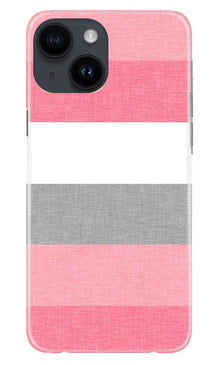 Pink white pattern Mobile Back Case for iPhone 14 (Design - 55)