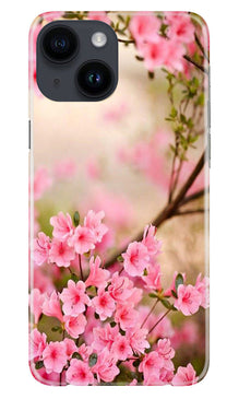 Pink flowers Mobile Back Case for iPhone 14 (Design - 69)