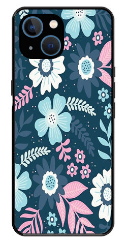 Flower Leaves Design Metal Mobile Case for iPhone 13