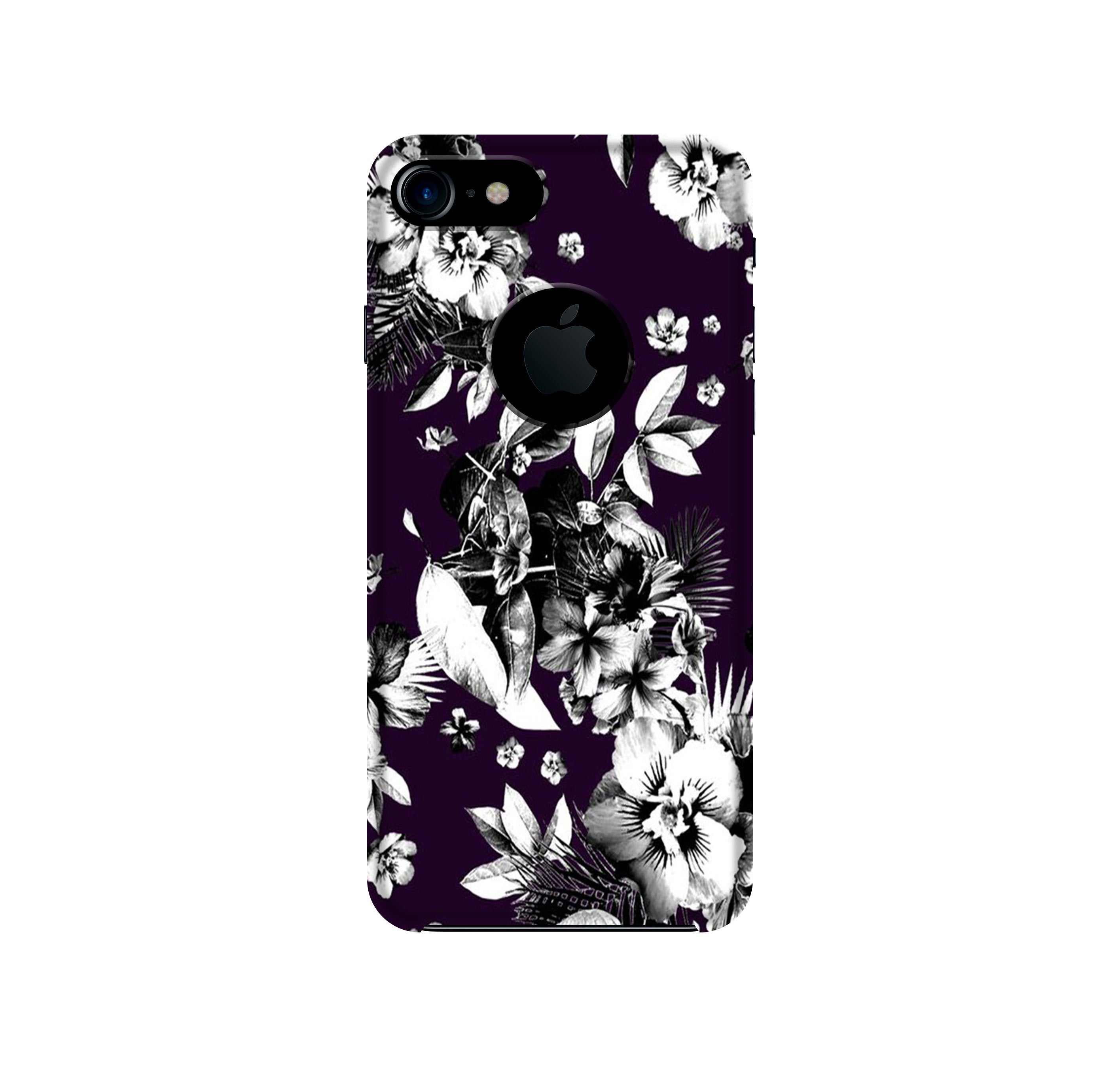 white flowers Case for iPhone 7 logo cut