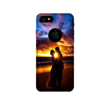 Couple Sea shore Mobile Back Case for iPhone 7 logo cut (Design - 13)