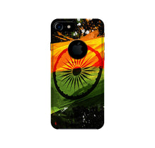 Indian Flag Mobile Back Case for iPhone 7 logo cut  (Design - 137)