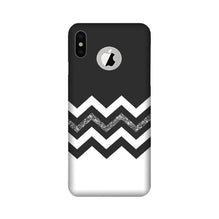 Black white Pattern2Mobile Back Case for iPhone X logo cut (Design - 83)