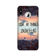 Look at things different Mobile Back Case for iPhone X logo cut (Design - 99)