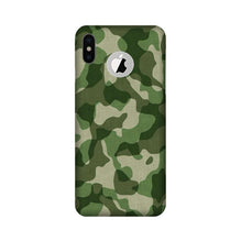 Army Camouflage Mobile Back Case for iPhone X logo cut  (Design - 106)