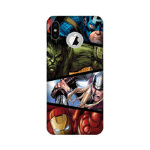 Avengers Superhero Mobile Back Case for iPhone X logo cut  (Design - 124)