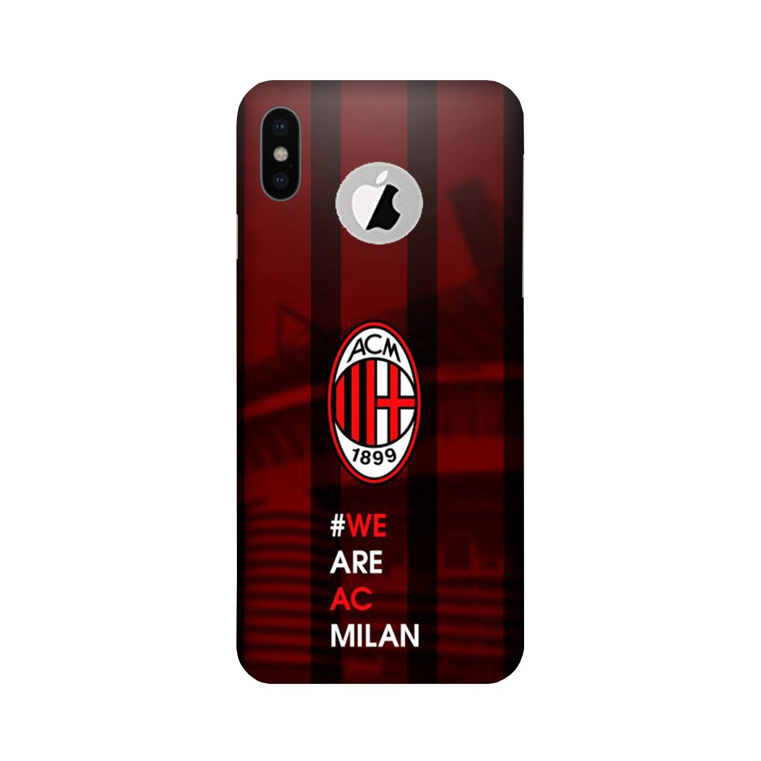 AC Milan Mobile Back Case for iPhone X logo cut Design 155