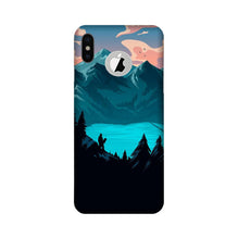 Mountains Mobile Back Case for iPhone X logo cut (Design - 186)