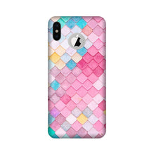 Pink Pattern Mobile Back Case for iPhone X logo cut (Design - 215)