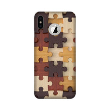 Puzzle Pattern Mobile Back Case for iPhone X logo cut (Design - 217)