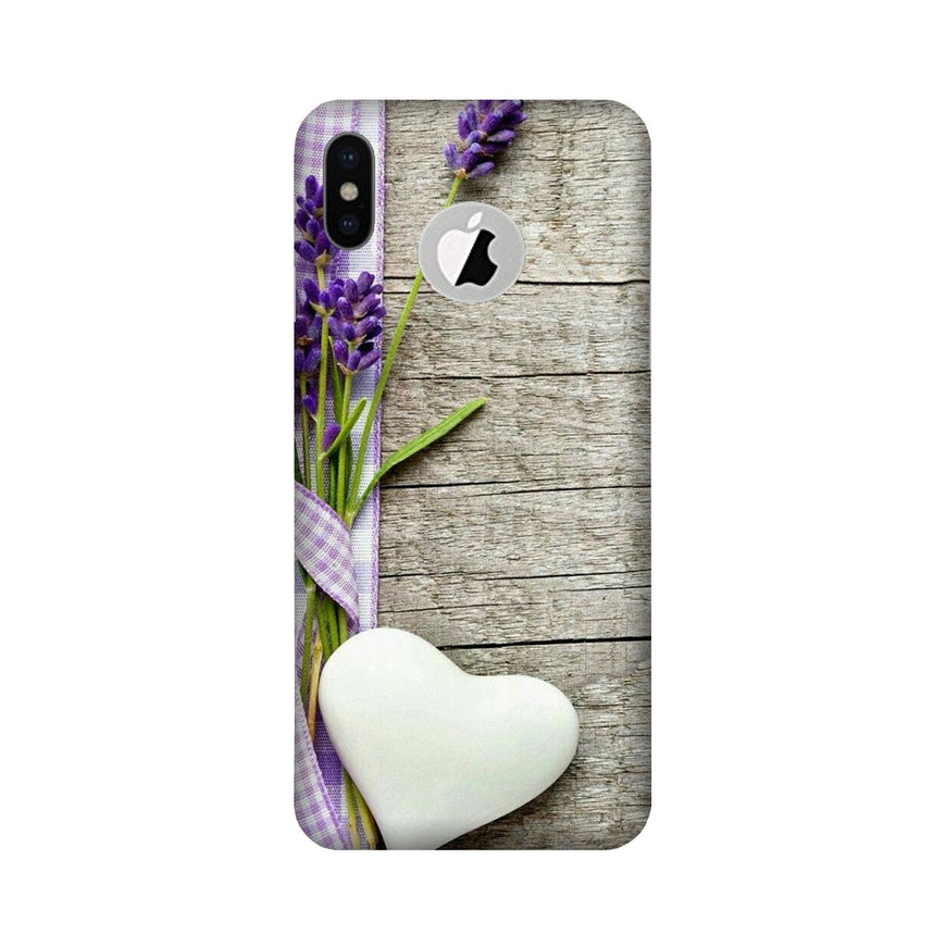 White Heart Case for iPhone X logo cut (Design No. 298)