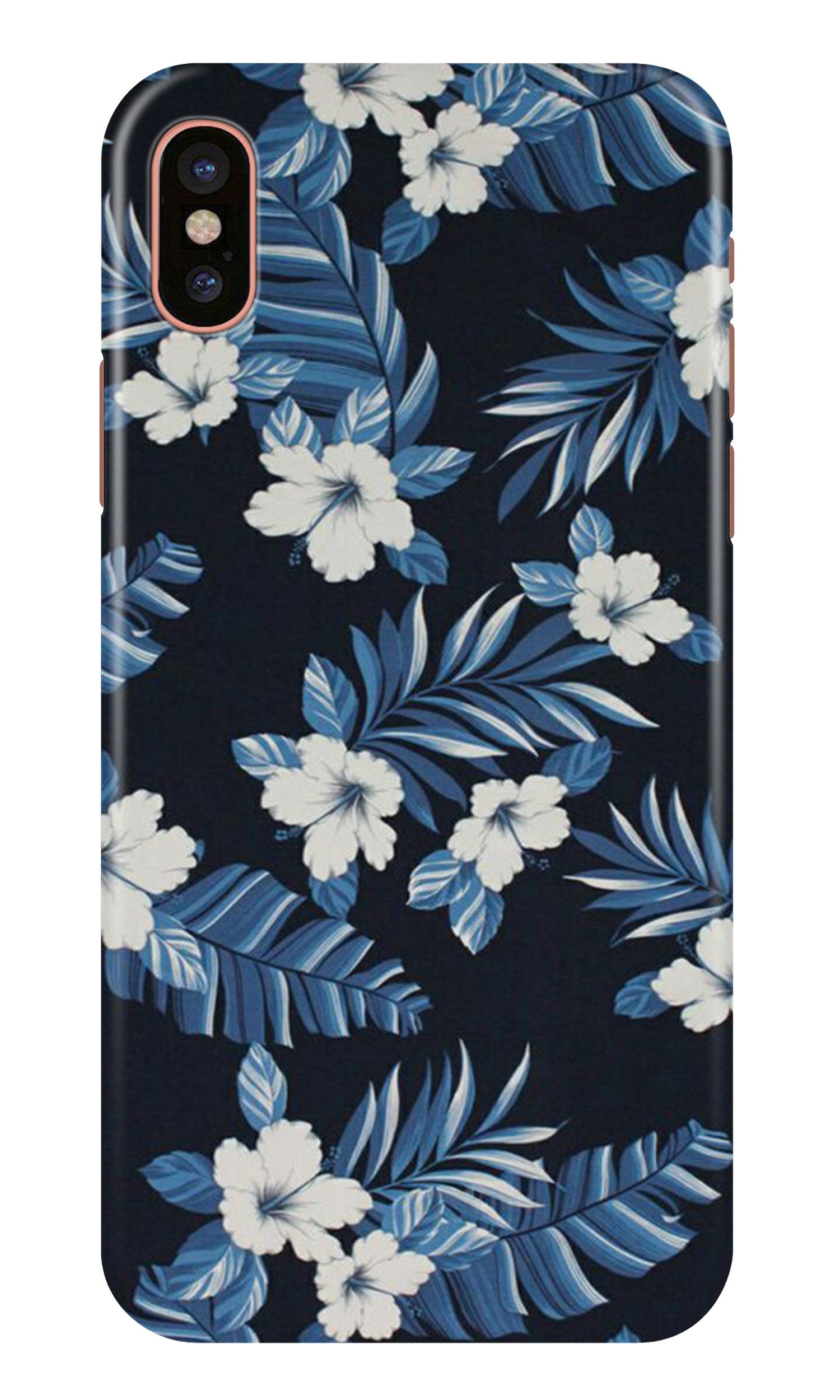 White flowers Blue Background2 Case for iPhone Xr