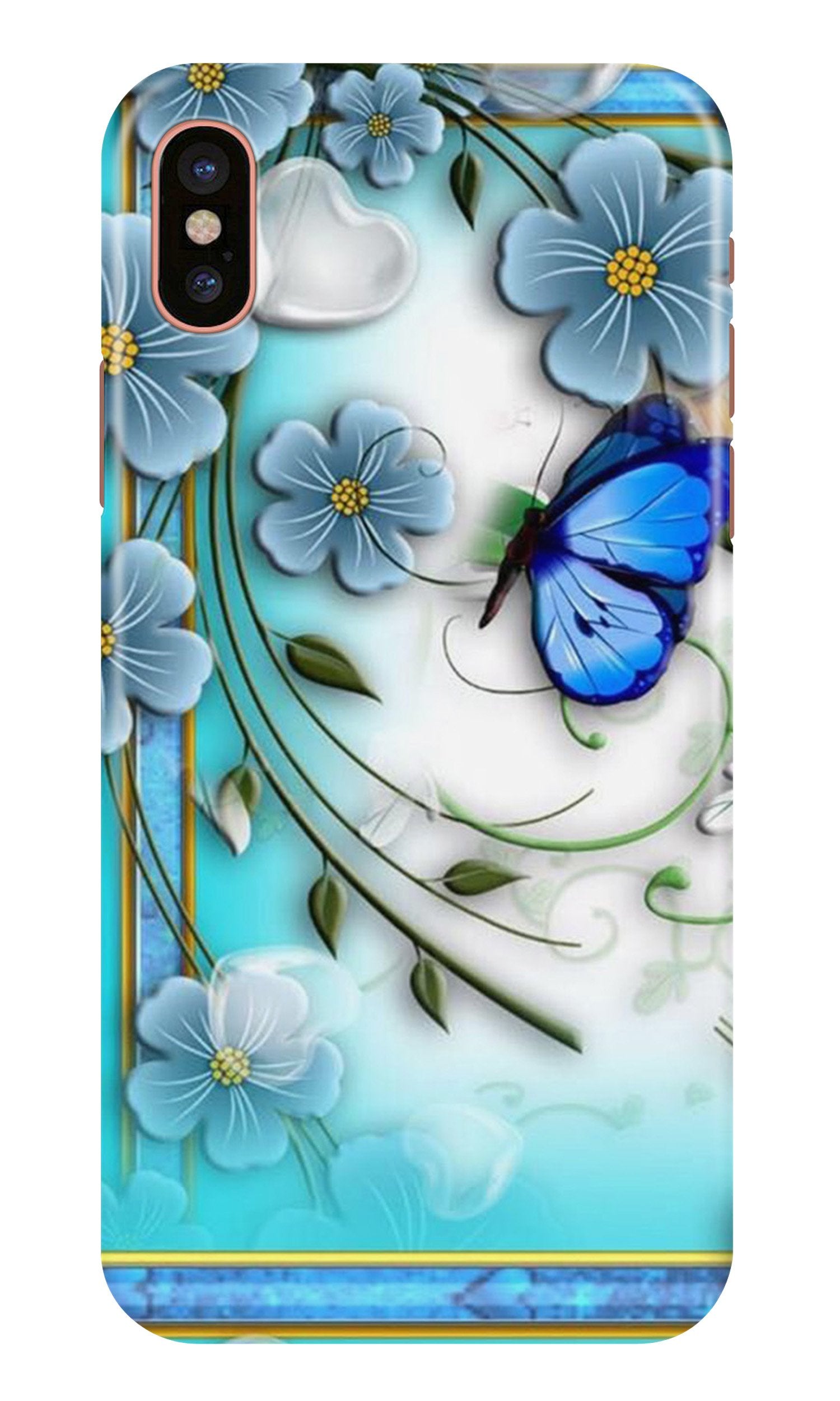 Blue Butterfly Case for iPhone Xr