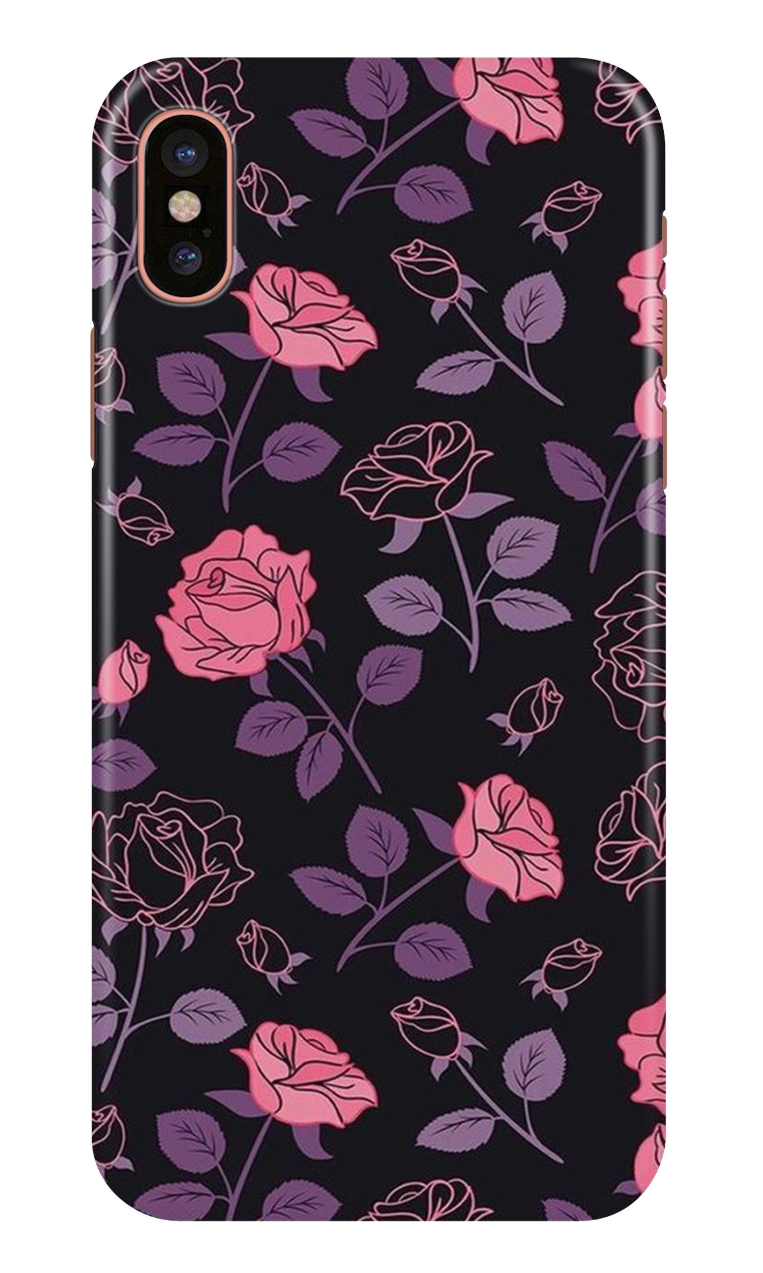 Rose Black Background Case for iPhone Xr