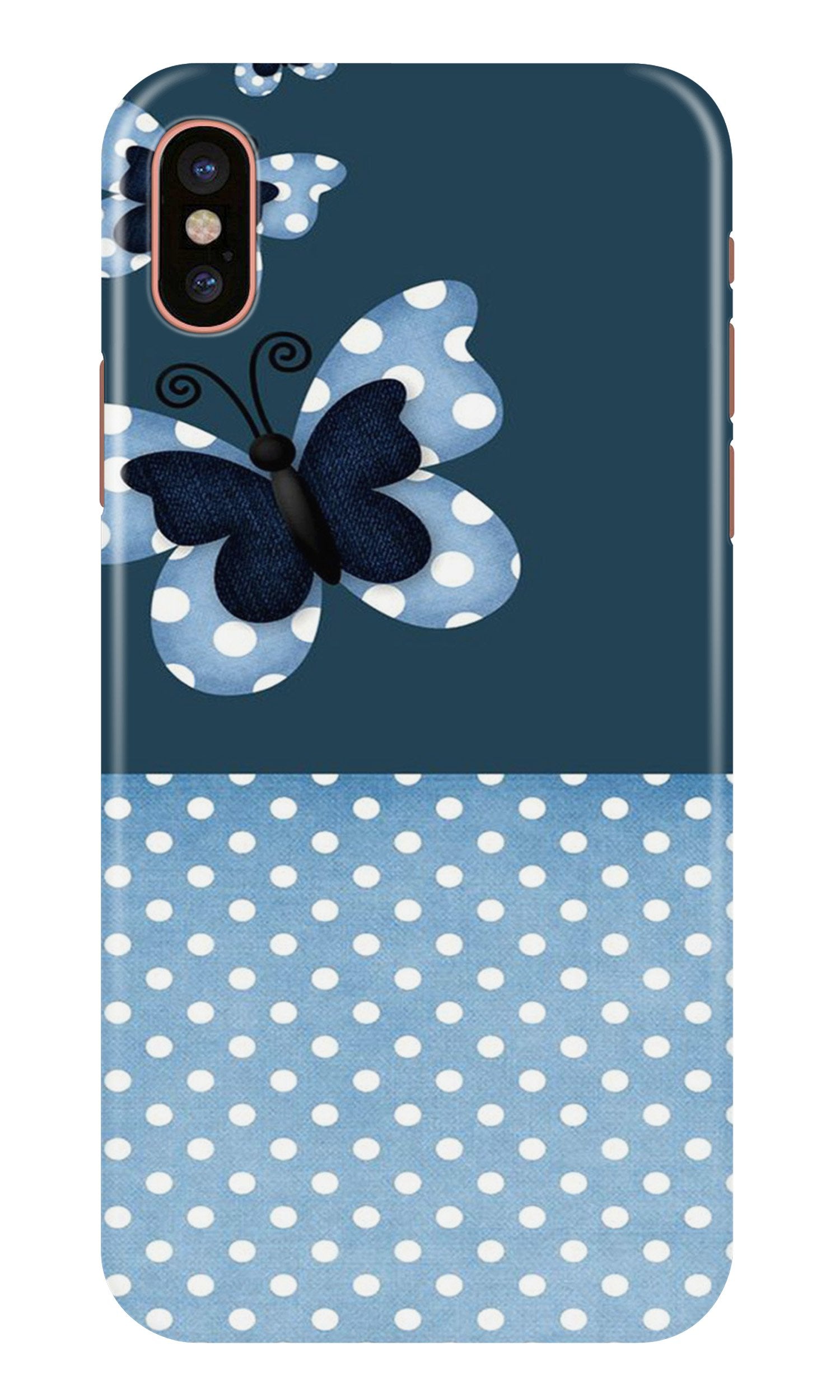 White dots Butterfly Case for iPhone Xr