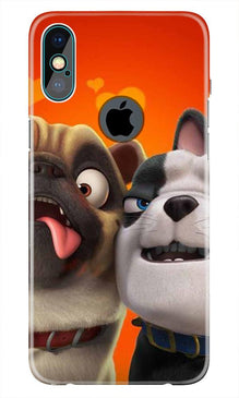 Dog Puppy Mobile Back Case for iPhone Xs Max logo cut  (Design - 350)