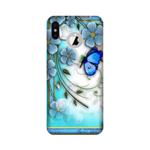 Blue Butterfly Mobile Back Case for iPhone Xs logo cut  (Design - 21)