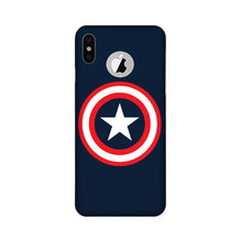 Captain America Mobile Back Case for iPhone Xs logo cut  (Design - 42)