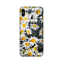 White flowers2 Mobile Back Case for iPhone Xs logo cut  (Design - 62)