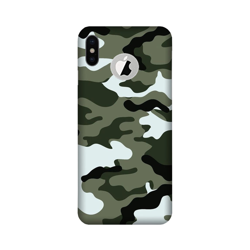 Army Camouflage Case for iPhone Xs logo cut   (Design - 108)