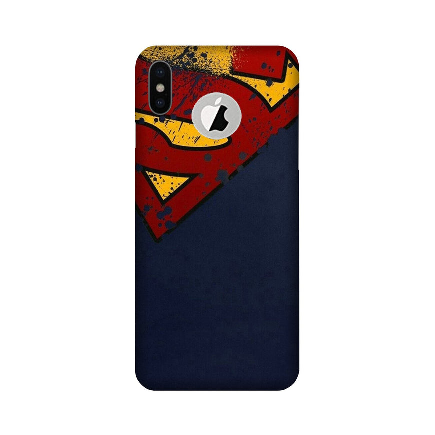 Superman Superhero Case for iPhone Xs logo cut   (Design - 125)