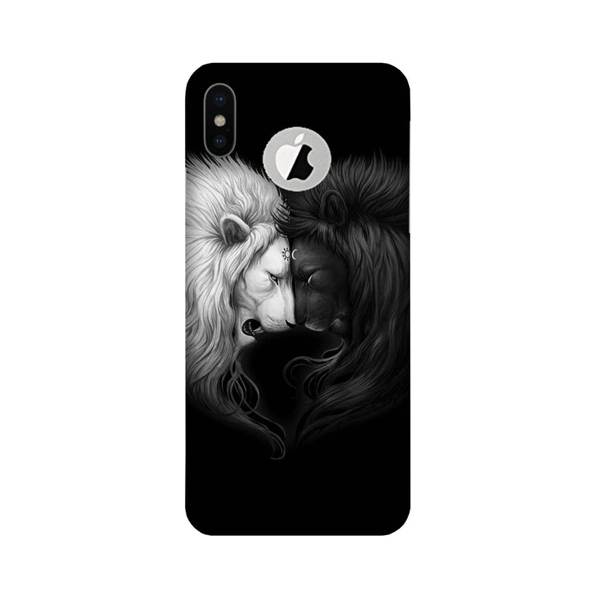 Dark White Lion Case for iPhone Xs logo cut   (Design - 140)