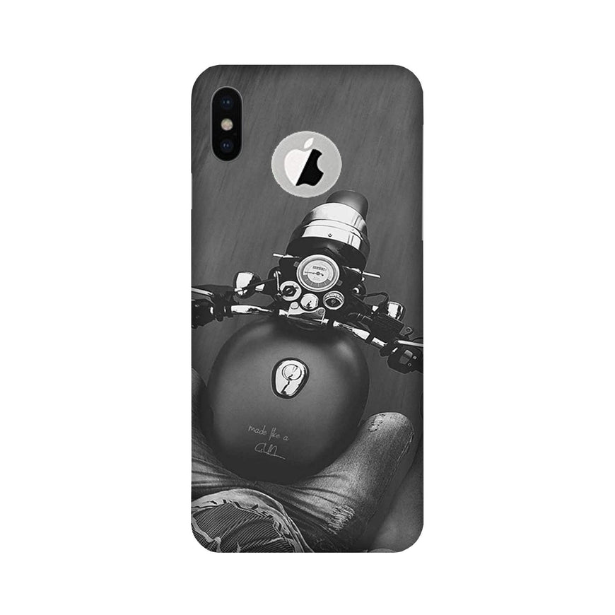 Royal Enfield Mobile Back Case for iPhone Xs Logo Cut (Design - 382)