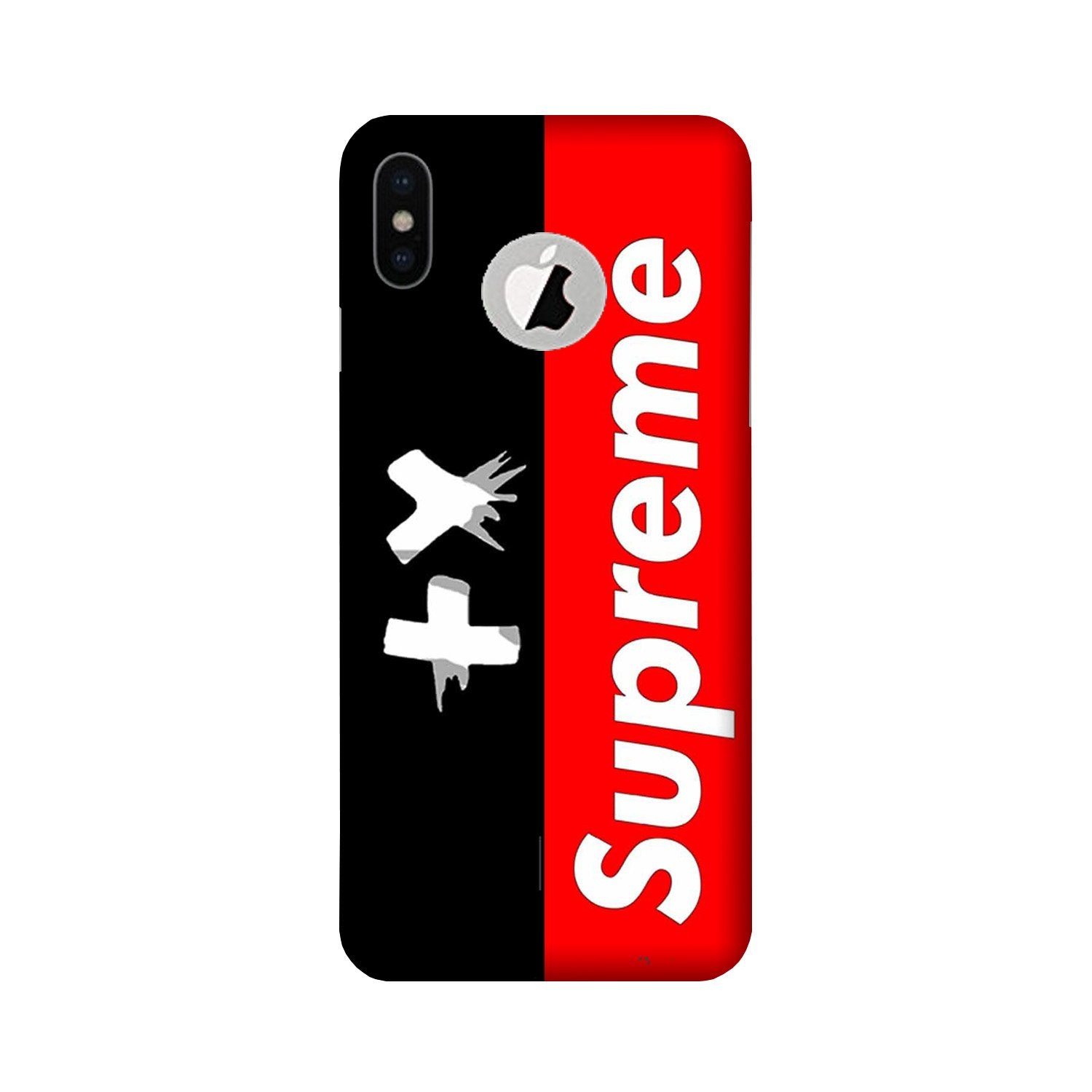 Supreme Mobile Back Case for iPhone Xs Logo Cut (Design - 389