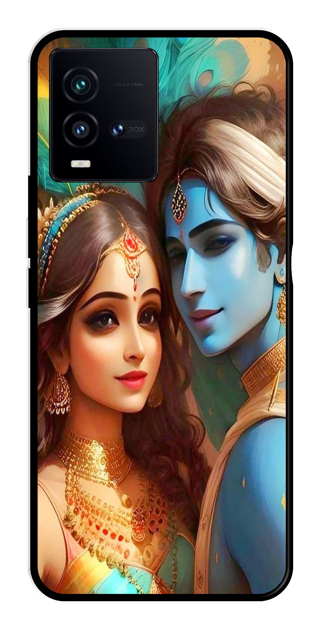 Lord Radha Krishna Metal Mobile Case for Vivo iQOO 9T 5G   (Design No -01)