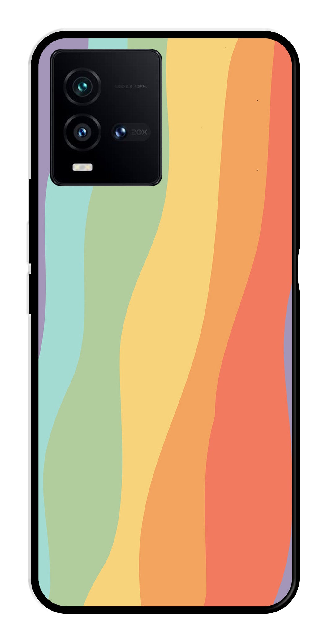 Muted Rainbow Metal Mobile Case for Vivo iQOO 9T 5G   (Design No -02)