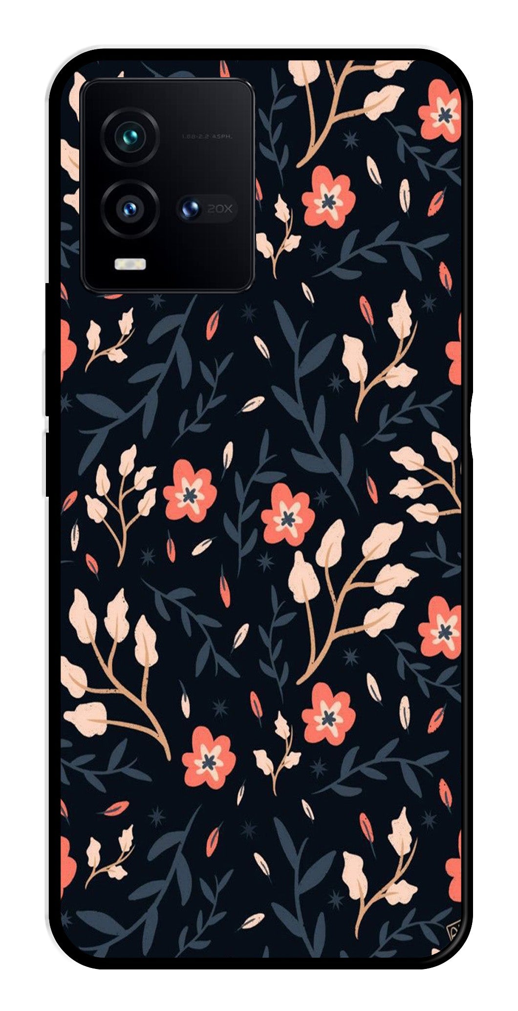 Floral Pattern Metal Mobile Case for Vivo iQOO 9T 5G   (Design No -10)