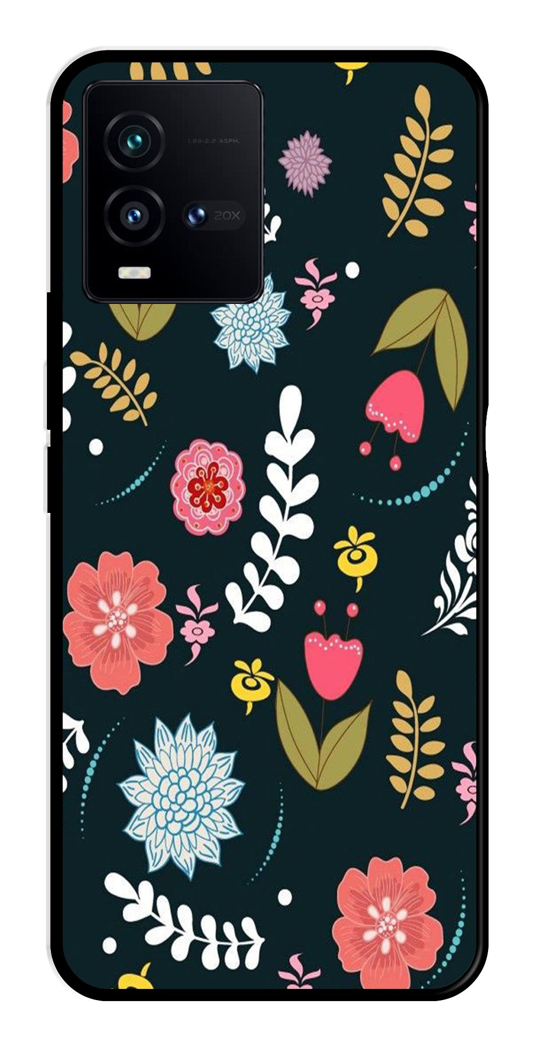 Floral Pattern2 Metal Mobile Case for Vivo iQOO 9T 5G   (Design No -12)